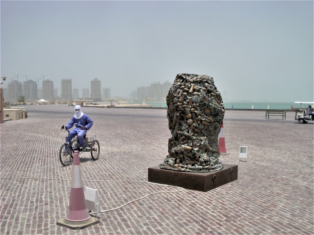 Doha's four-mile long waterfront promenade offers public art and views of the sea and city skyline_ (photo Ron Bernthal)